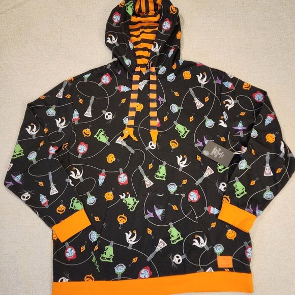 Loungefly Disney NBC Christmas Tree String Ornaments Unisex Hoodie Size XL NEW - Picture 14 of 14